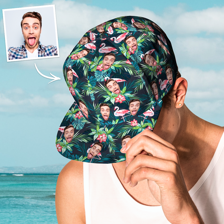 Custom Face Hawaiian Style Baseball Cap Gifts for Him