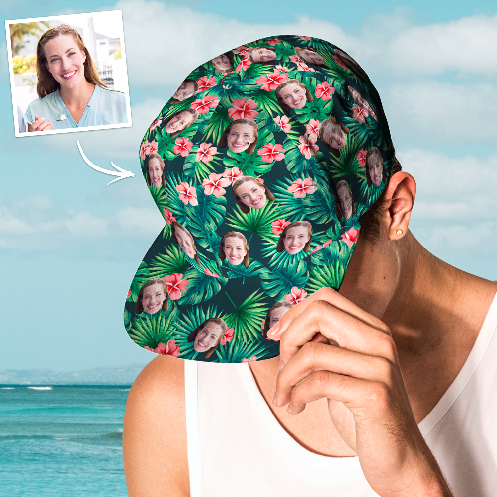 Custom Face Hawaiian Style Baseball Cap Gifts for Him