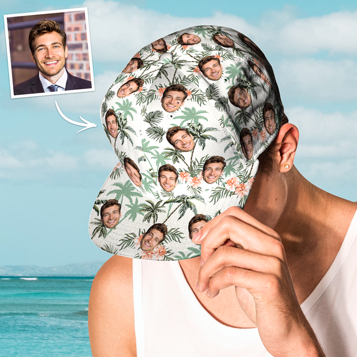 Custom Face Hawaiian Style Baseball Cap Gifts for Him