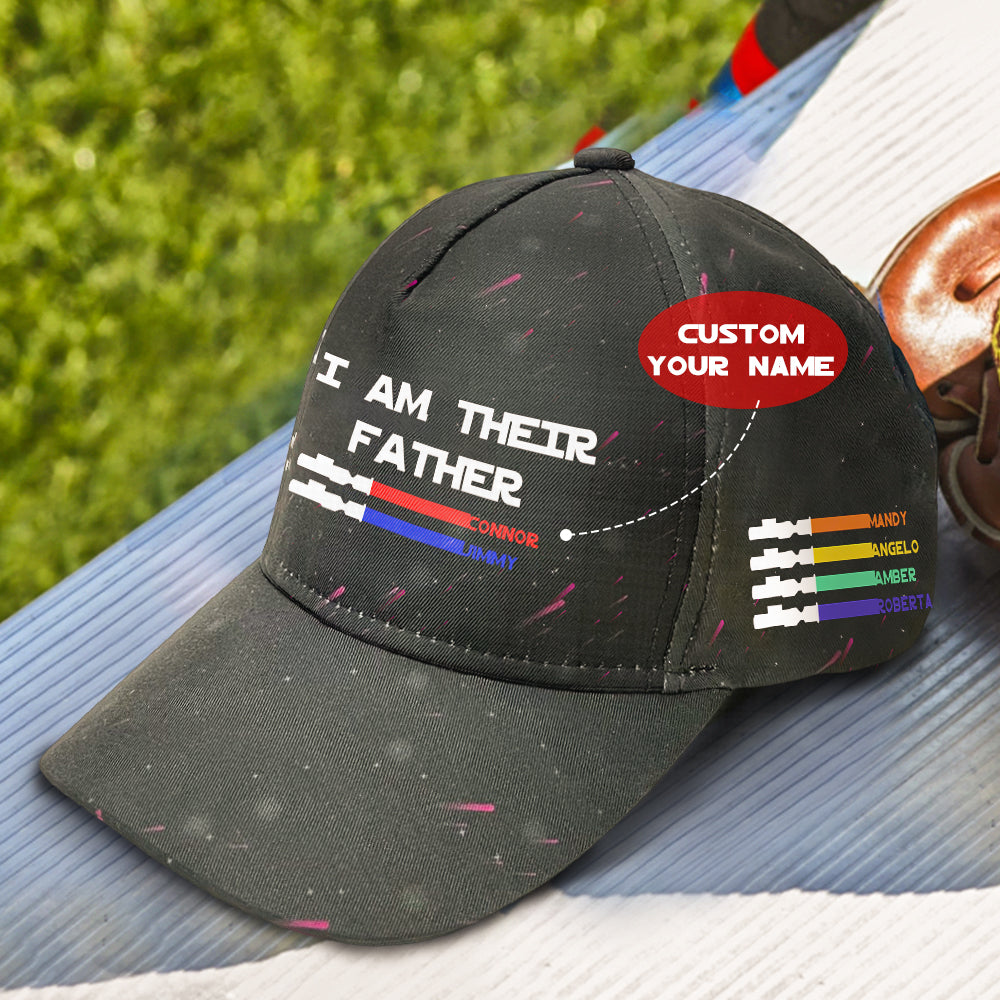 Personalized Light Saber I Am Their Father Starry Sky Baseball Cap Gift for Father
