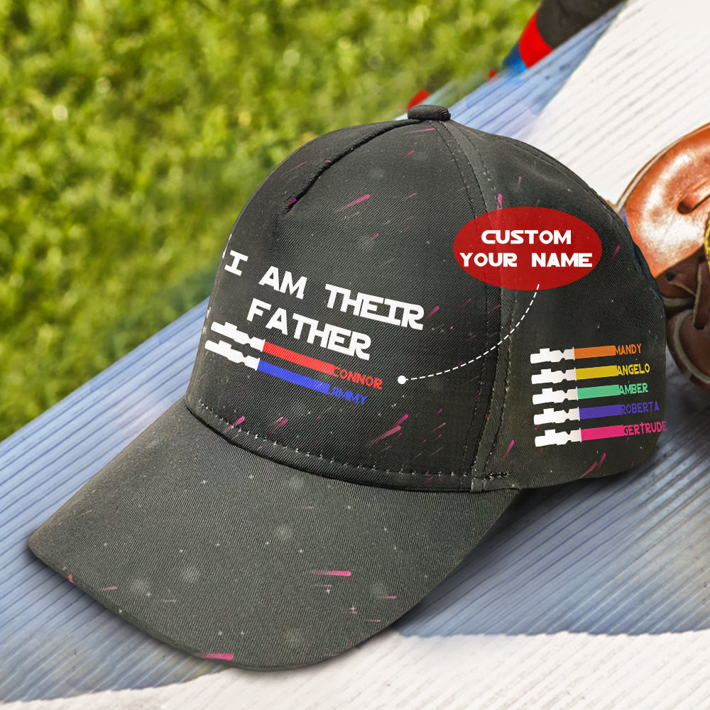 Personalized Light Saber I Am Their Father Starry Sky Baseball Cap Gift for Father