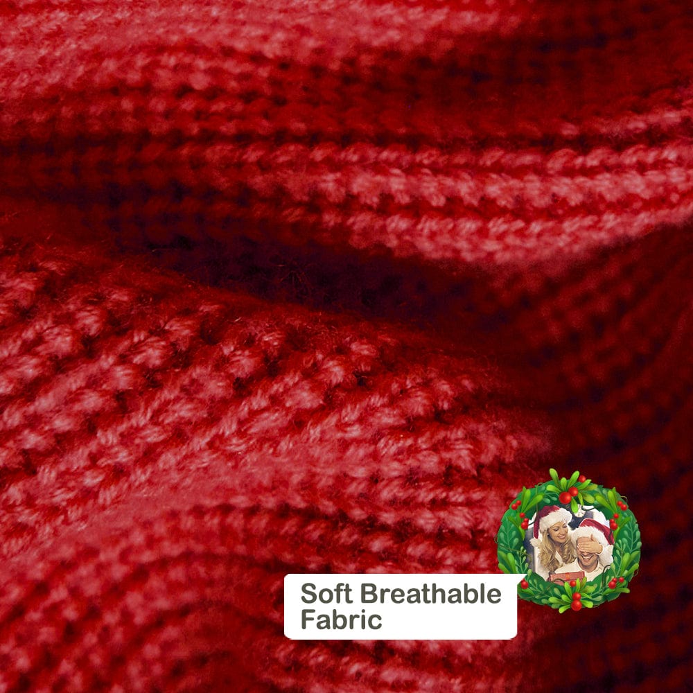 Custom Photo Christmas Beanie Hat Unisex Knitted Hat Winter Warm Hat for Christmas Gift Kissing Under the Mistletoe Hat