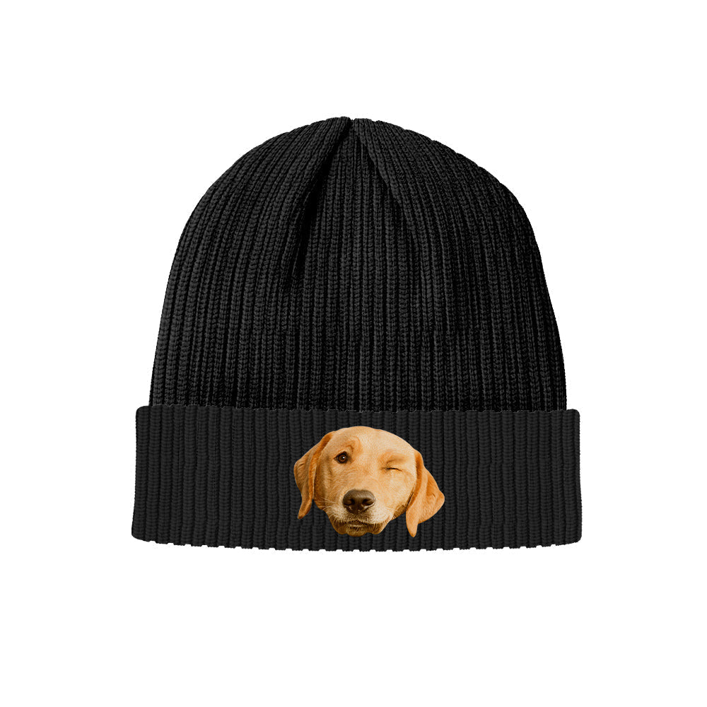 Custom Face Knitted Hat Unisex Winter Beanie Hat Warm Cap for Adult