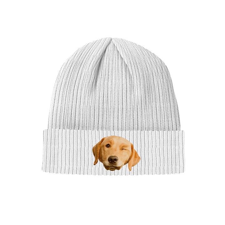 Custom Face Knitted Hat Unisex Winter Beanie Hat Warm Cap for Adult