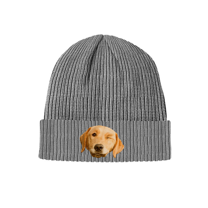 Custom Face Knitted Hat Unisex Winter Beanie Hat Warm Cap for Adult