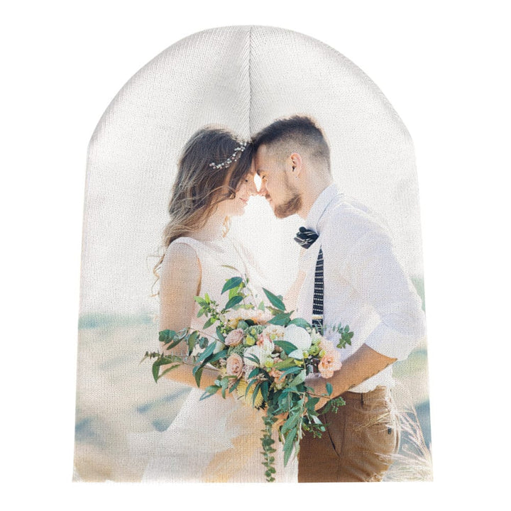 Custom Photo Beanie Hat Warm Soft Knit Hat Winter Cap for Men Women