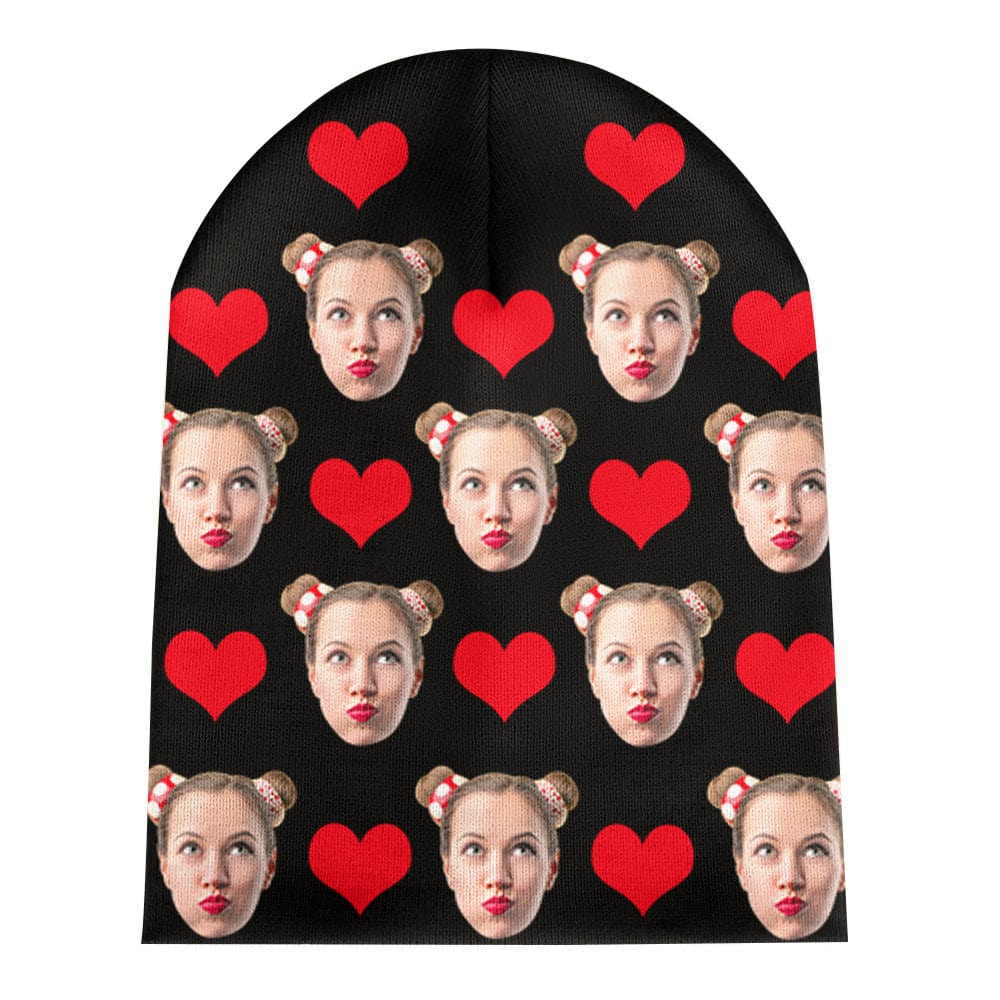 Custom Face Beanie Hat Warm Soft Knit Hat Winter Cap Gifts for Lovers