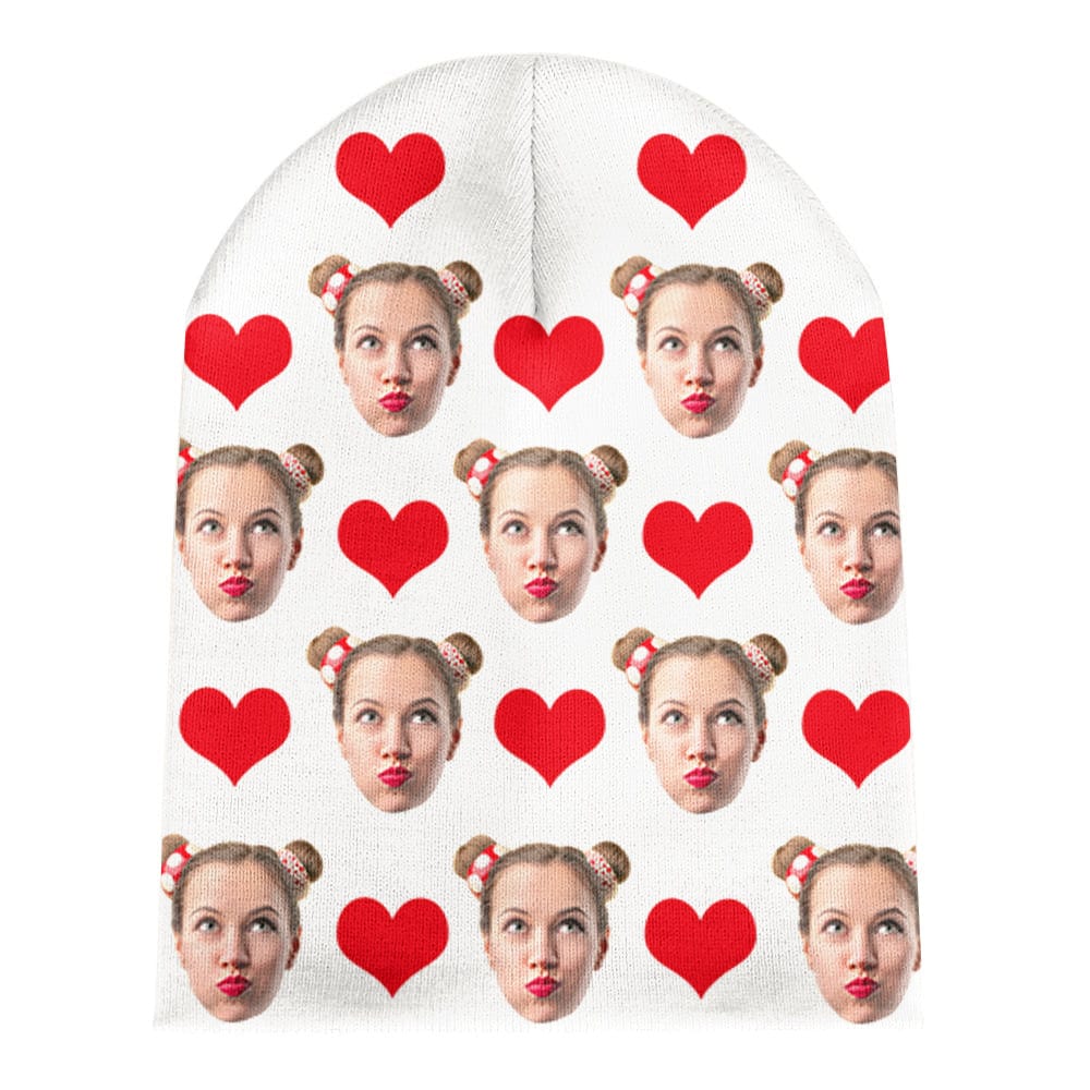 Custom Face Beanie Hat Warm Soft Knit Hat Winter Cap Gifts for Lovers