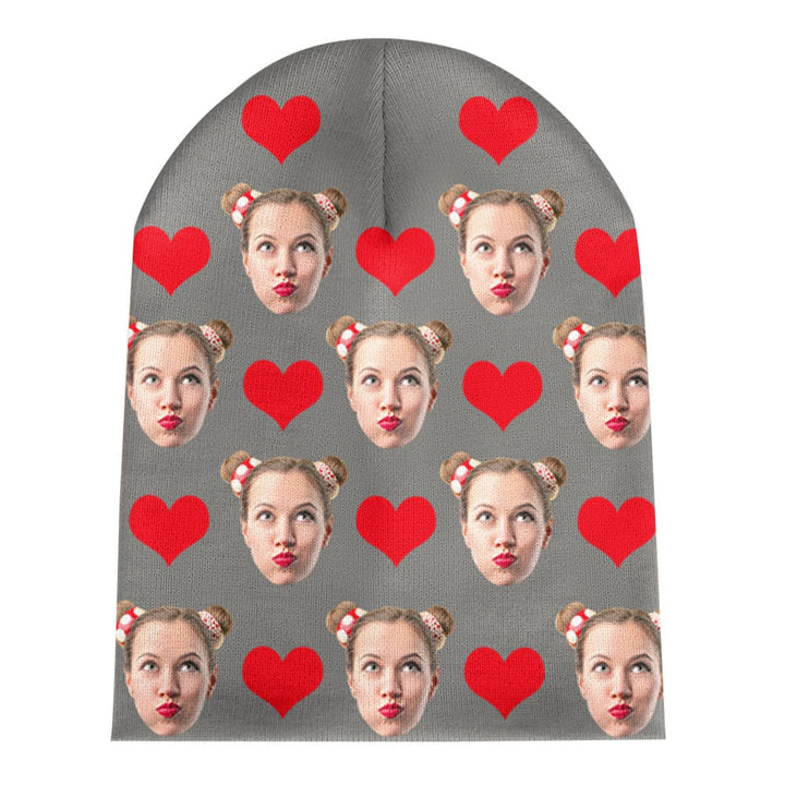 Custom Face Beanie Hat Warm Soft Knit Hat Winter Cap Gifts for Lovers