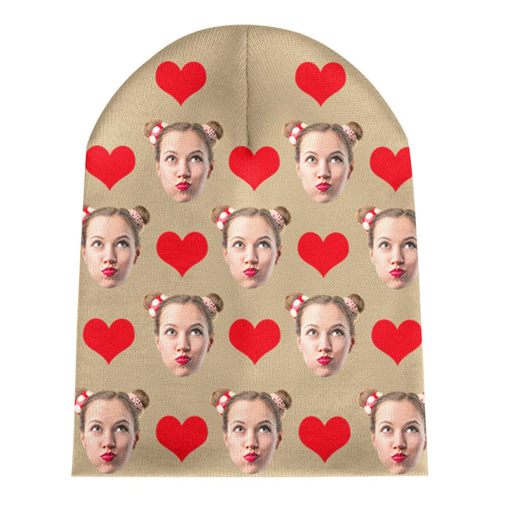 Custom Face Beanie Hat Warm Soft Knit Hat Winter Cap Gifts for Lovers