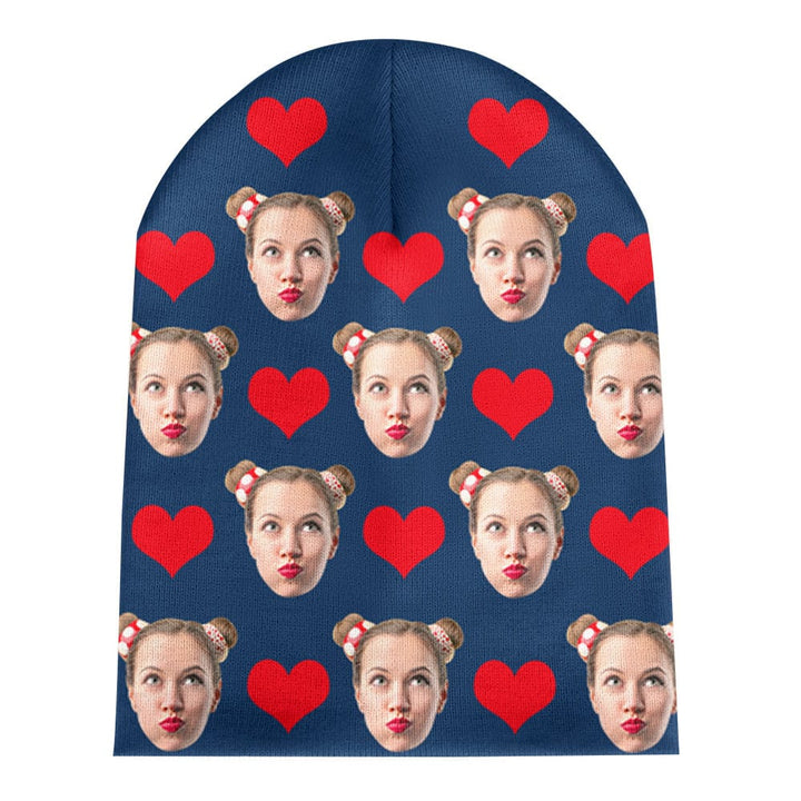 Custom Face Beanie Hat Warm Soft Knit Hat Winter Cap Gifts for Lovers