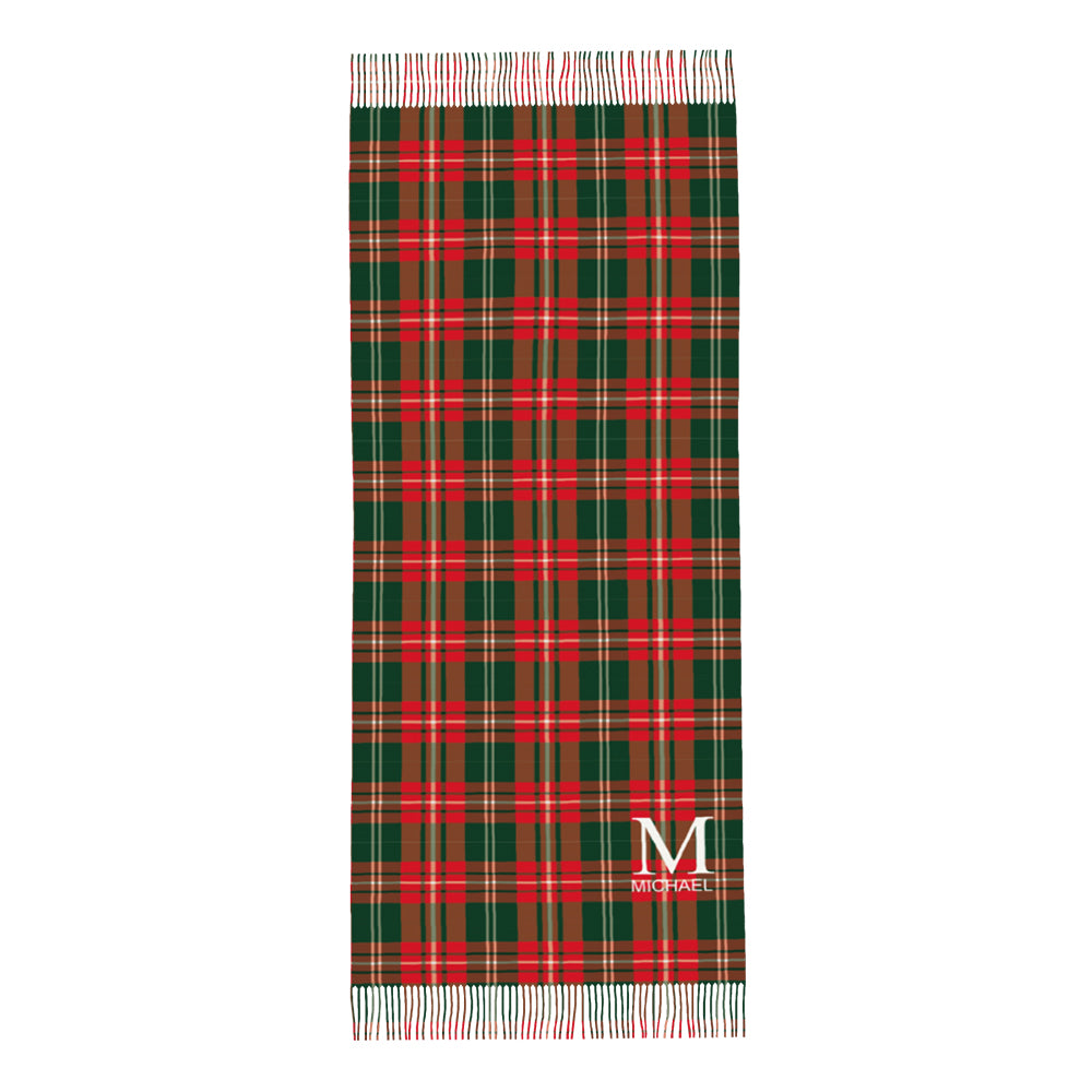 Custom Initial Name Fringe Scarf Persoalized Winter Scarves