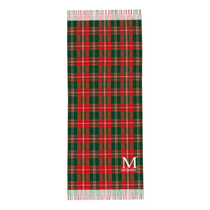 Custom Initial Name Fringe Scarf Persoalized Winter Scarves