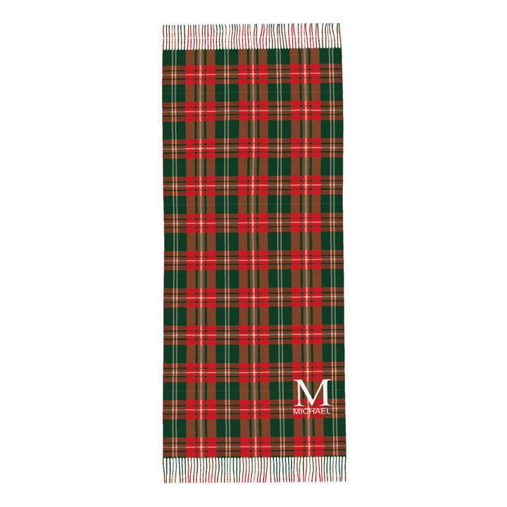 Custom Initial Name Fringe Scarf Persoalized Winter Scarves