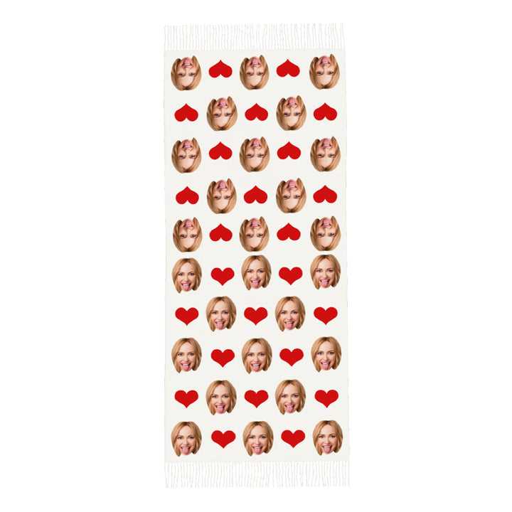 Custom Face Women Scarf Imitation Cashmere Tassel Scarves