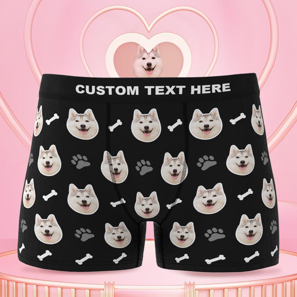 Custom Dog Face Boxers Personalized Men's Underwear with Preview