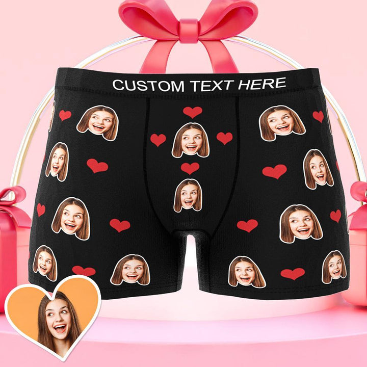 Custom Heart Face Boxer Briefs Men's Underwear with Package