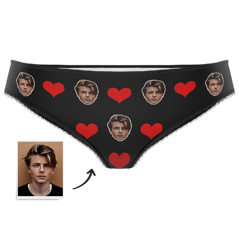 Valentine's Day Gift Heart - Custom Face Panties Underwear