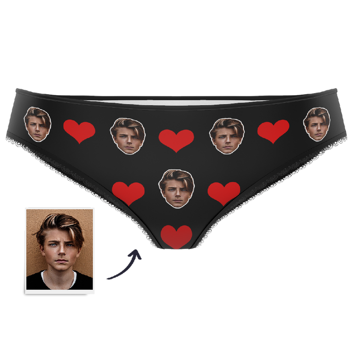 Valentine's Day Gift Heart - Custom Face Panties Underwear