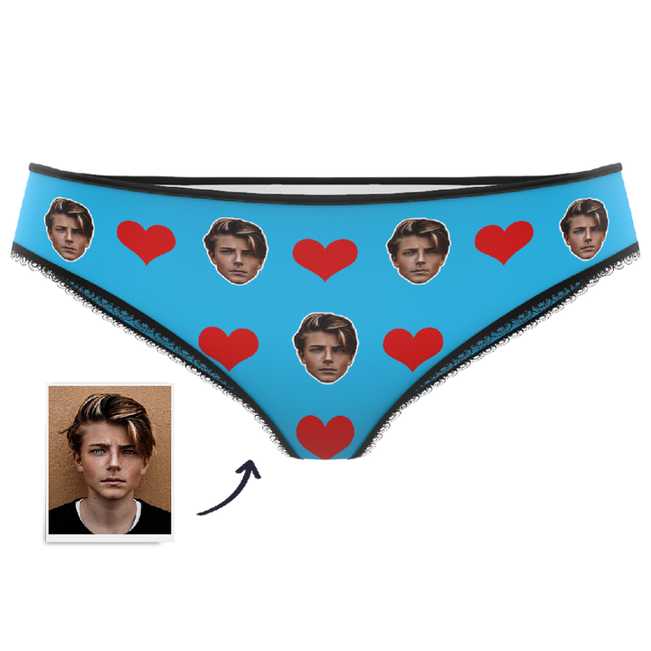 Valentine's Day Gift Heart - Custom Face Panties Underwear