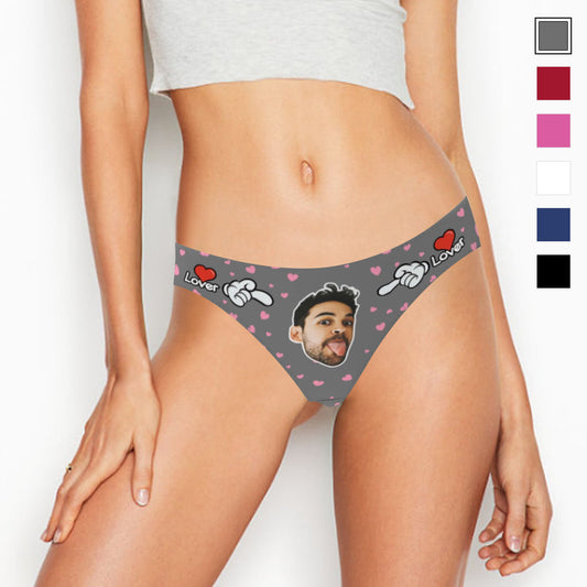 LOVER - WOMEN'S CUSTOM FACE THONG PANTIE UNDERWEAR