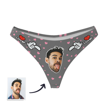 LOVER - WOMEN'S CUSTOM FACE THONG PANTIE UNDERWEAR
