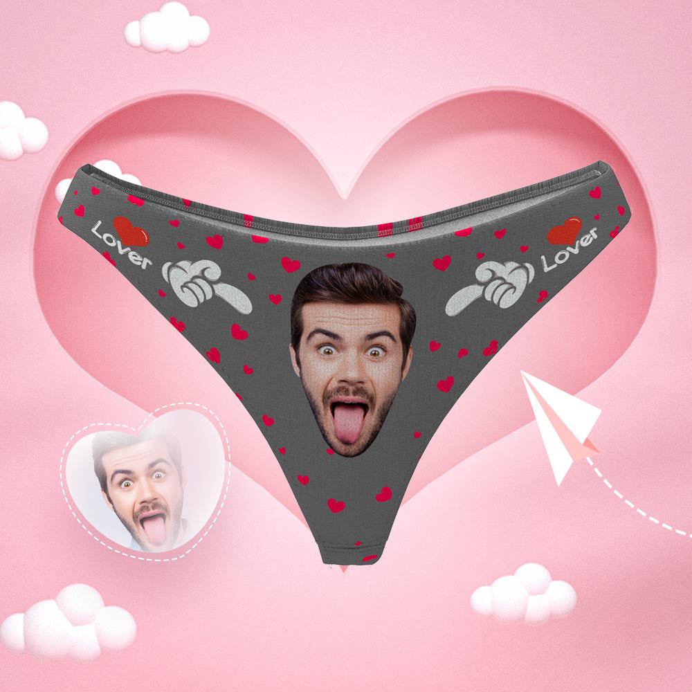 LOVER - WOMEN'S CUSTOM FACE THONG PANTIE UNDERWEAR