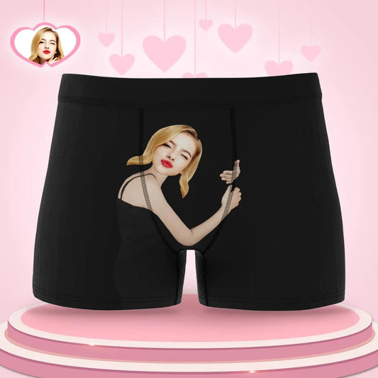 Custom Love Hug Boxer Shorts Personalized Boxers Briefs with Picture