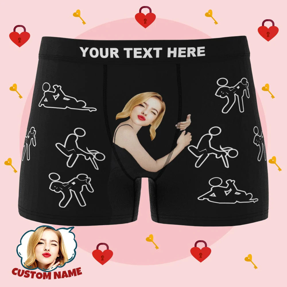 Personalize Face Boxer Custom Sexy Naughty Underwear Gifts for Him