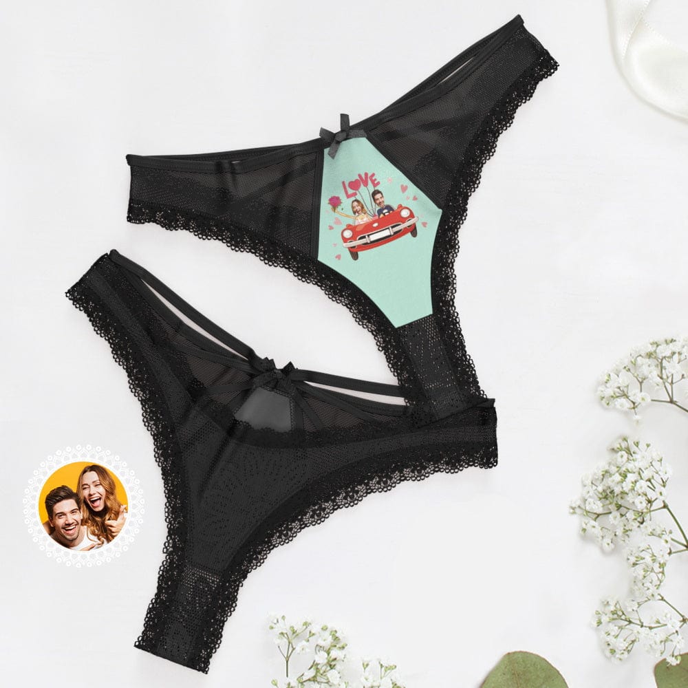 Custom Wedding Face Underwear Custom Lace Thong Wedding Gifts