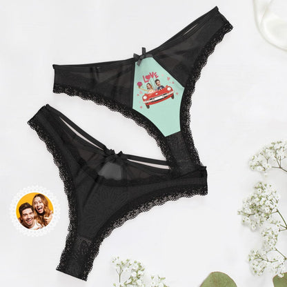 Custom Wedding Face Underwear Custom Lace Thong Wedding Gifts