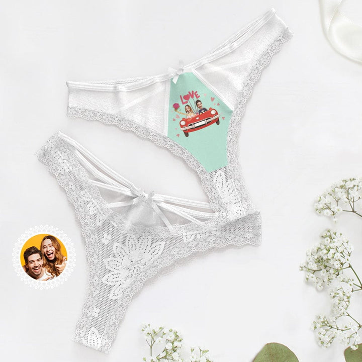 Custom Wedding Face Underwear Custom Lace Thong Wedding Gifts