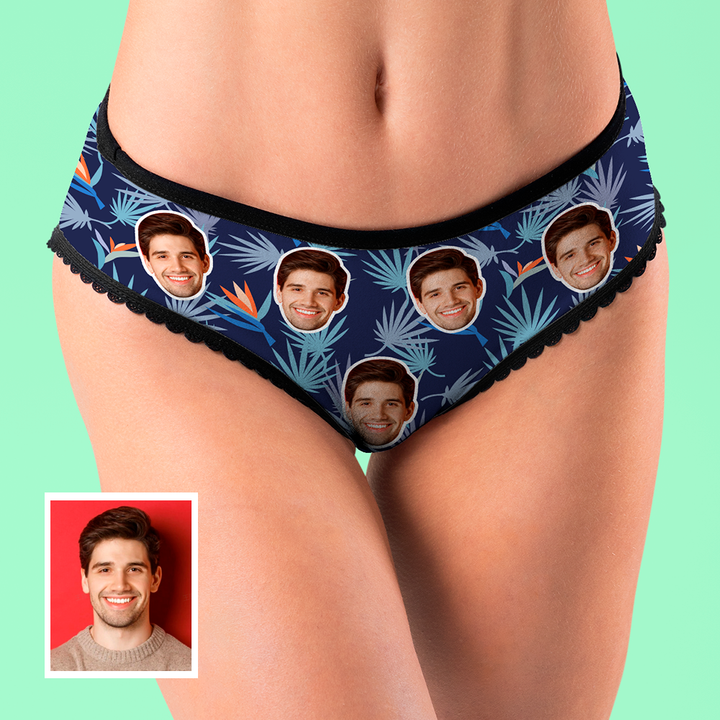 Custom Photo Underwear Bird of Paradise Women's Boxer Creative Gift for Her