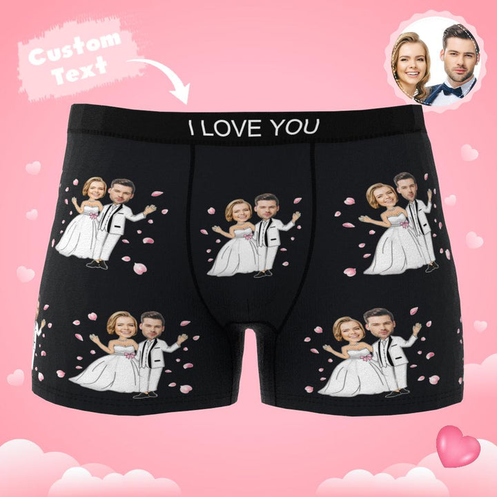 Custom Photo Boxer Double Wedding Underwear Men's Underwear Gift For Boyfriend AR View