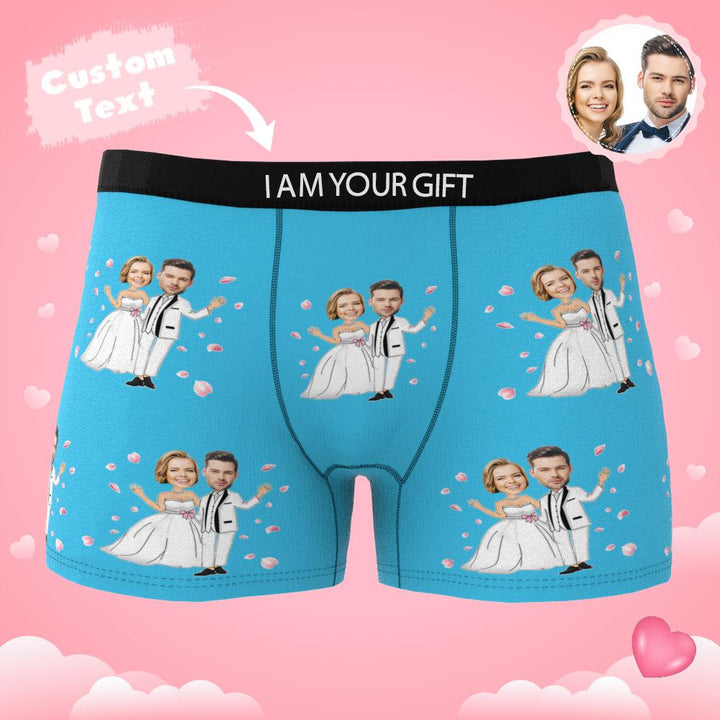 Custom Photo Boxer Double Wedding Underwear Men's Underwear Gift For Boyfriend AR View