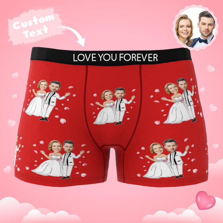 Custom Photo Boxer Double Wedding Underwear Men's Underwear Gift For Boyfriend AR View