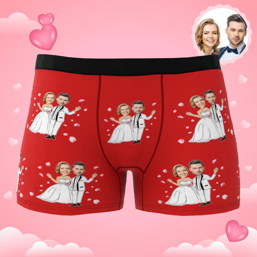Custom Photo Boxer Double Wedding Underwear Men's Underwear Gift For Boyfriend AR View