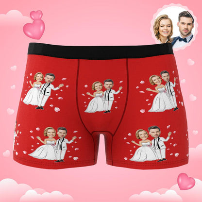Custom Photo Boxer Double Wedding Underwear Men's Underwear Gift For Boyfriend AR View