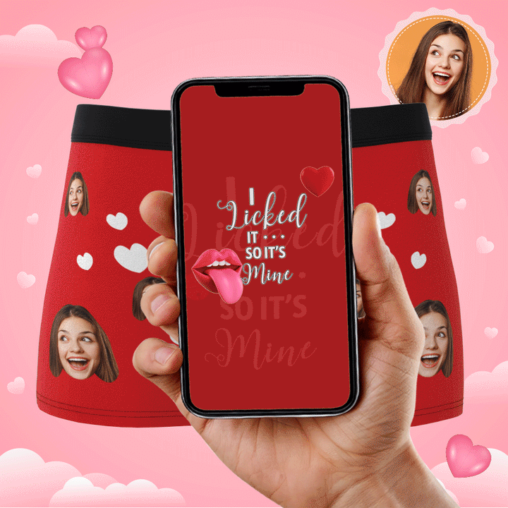 Custom Photo Boxer, Funny Face Boxer It's Mine AR View with Package