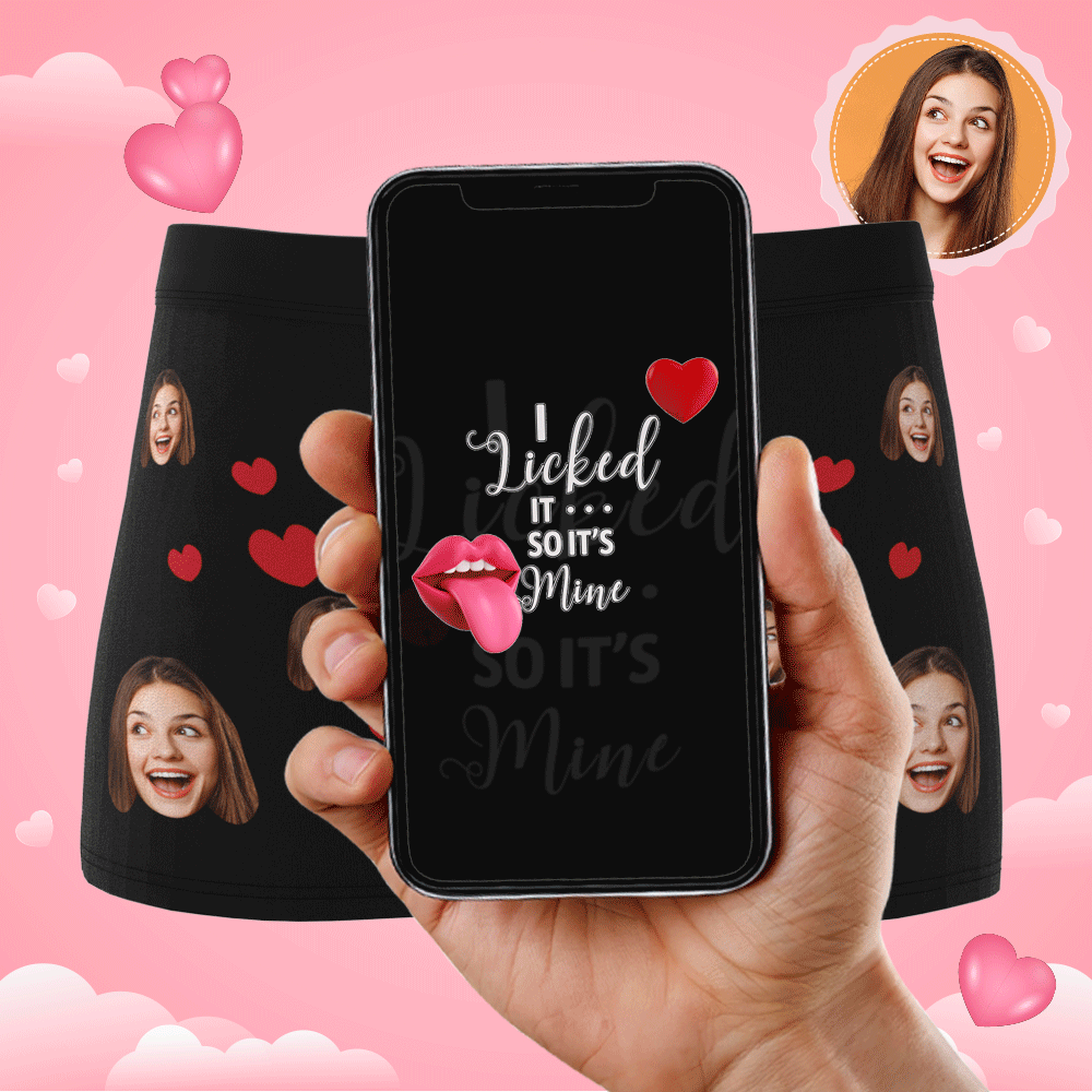 Custom Photo Boxer, Funny Face Boxer It's Mine AR View with Package