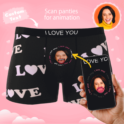 Custom Photo Boxer Kiss Underwear Men's Underwear Gift For Boyfriend AR View