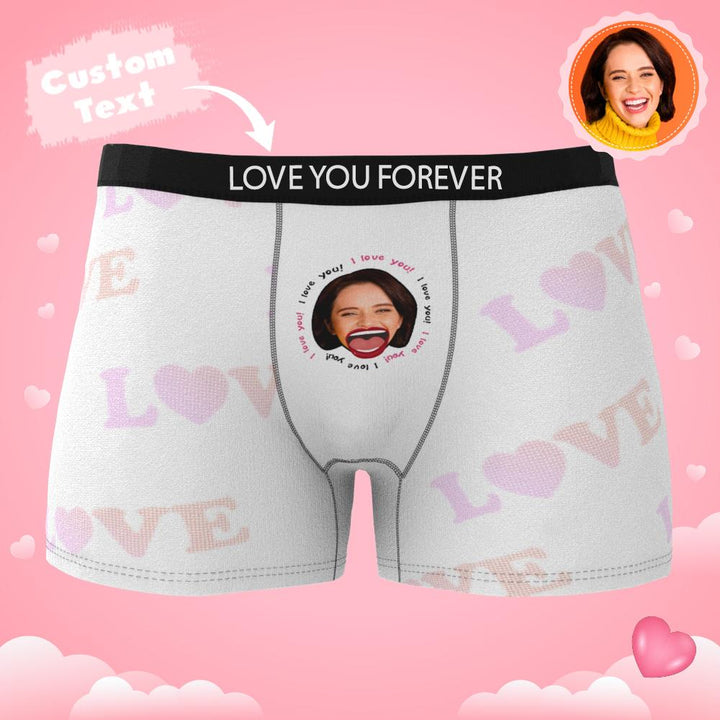 Custom Photo Boxer Kiss Underwear Men's Underwear Gift For Boyfriend AR View