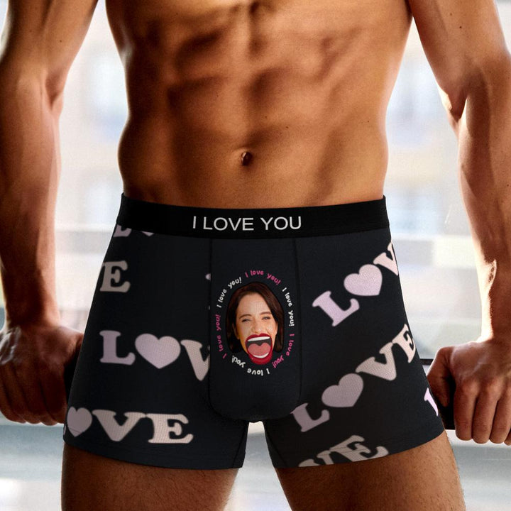 Custom Photo Boxer Kiss Underwear Men's Underwear Gift For Boyfriend AR View