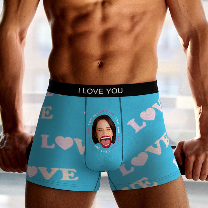 Custom Photo Boxer Kiss Underwear Men's Underwear Gift For Boyfriend AR View