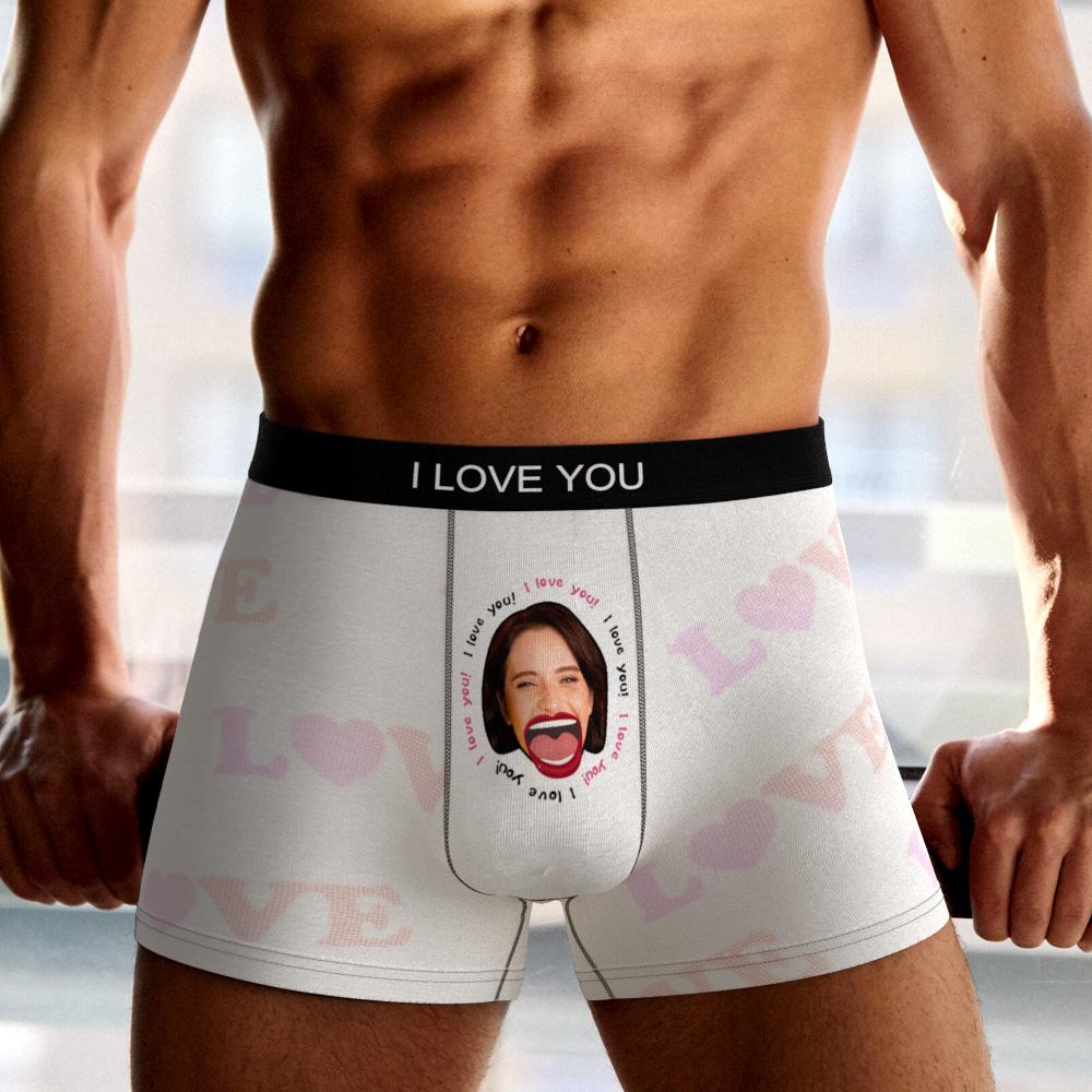 Custom Photo Boxer Kiss Underwear Men's Underwear Gift For Boyfriend AR View