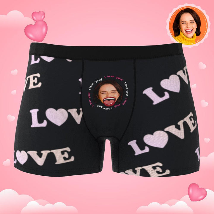 Custom Photo Boxer Kiss Underwear Men's Underwear Gift For Boyfriend AR View