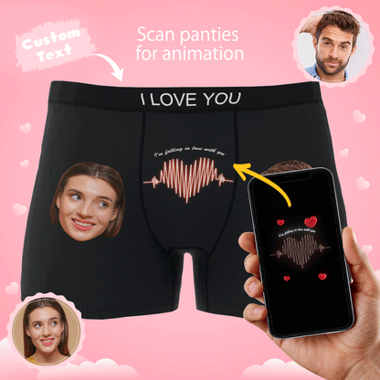 Custom Photo Boxer Electrocardiogram Underwear Men's Underwear Gift For Boyfriend AR View