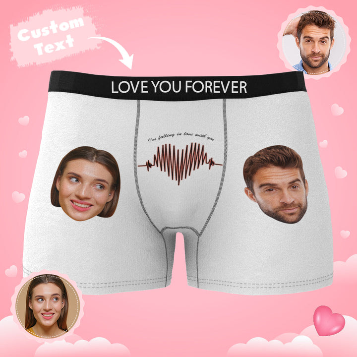 Custom Photo Boxer Electrocardiogram Underwear Men's Underwear Gift For Boyfriend AR View