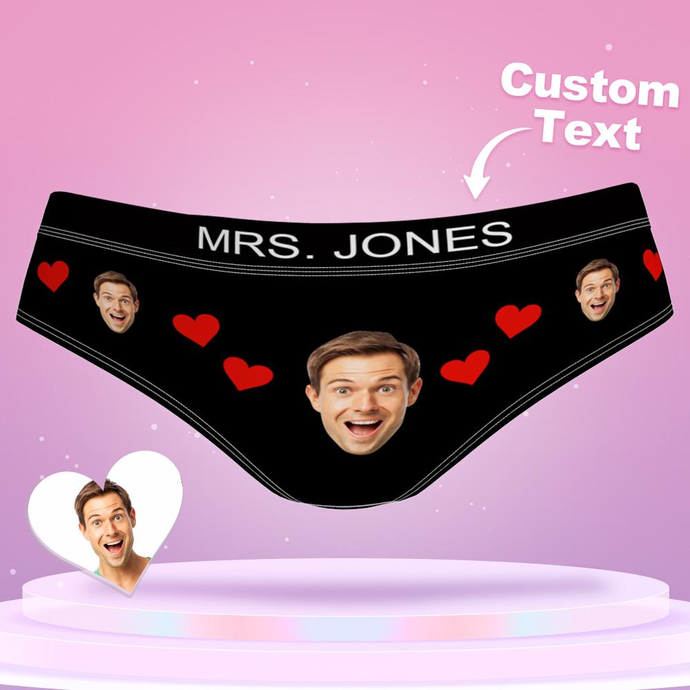 Custom Face Underwear Shorts with Text Gifts for Lovers