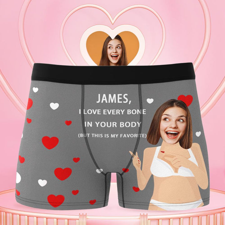 Custom Photo Boxer Funny Face Underwear Gifts for Husband/Him - Men's